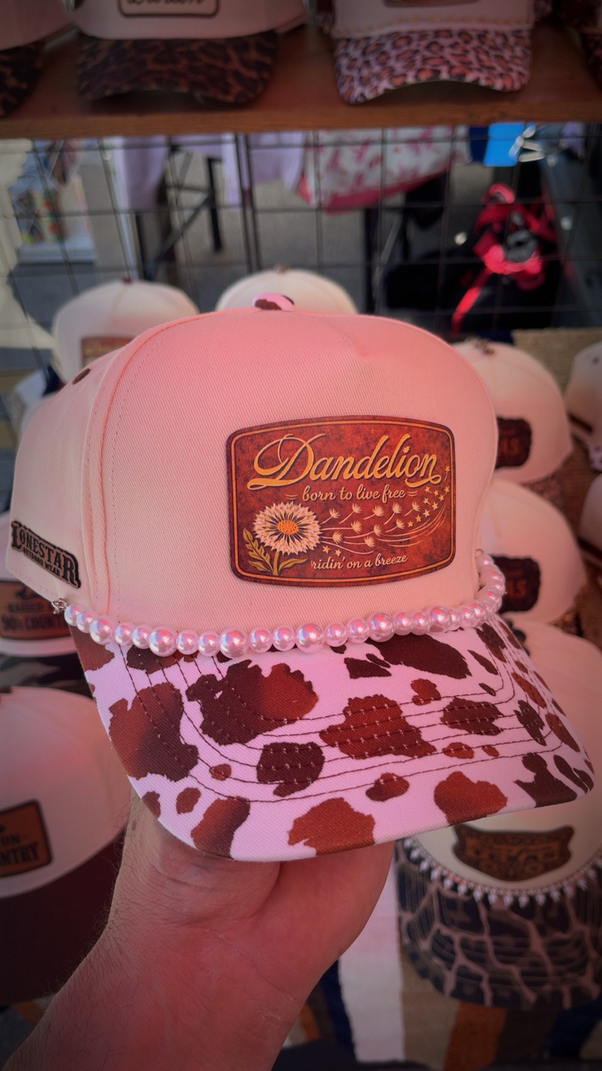 Two-Toned Cow Print/Cream Dandelion
