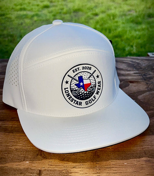 White/white patch dri-fit golf cap