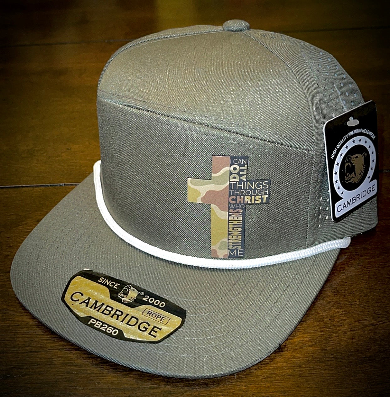 Green/wWhite Rope Camo Cross