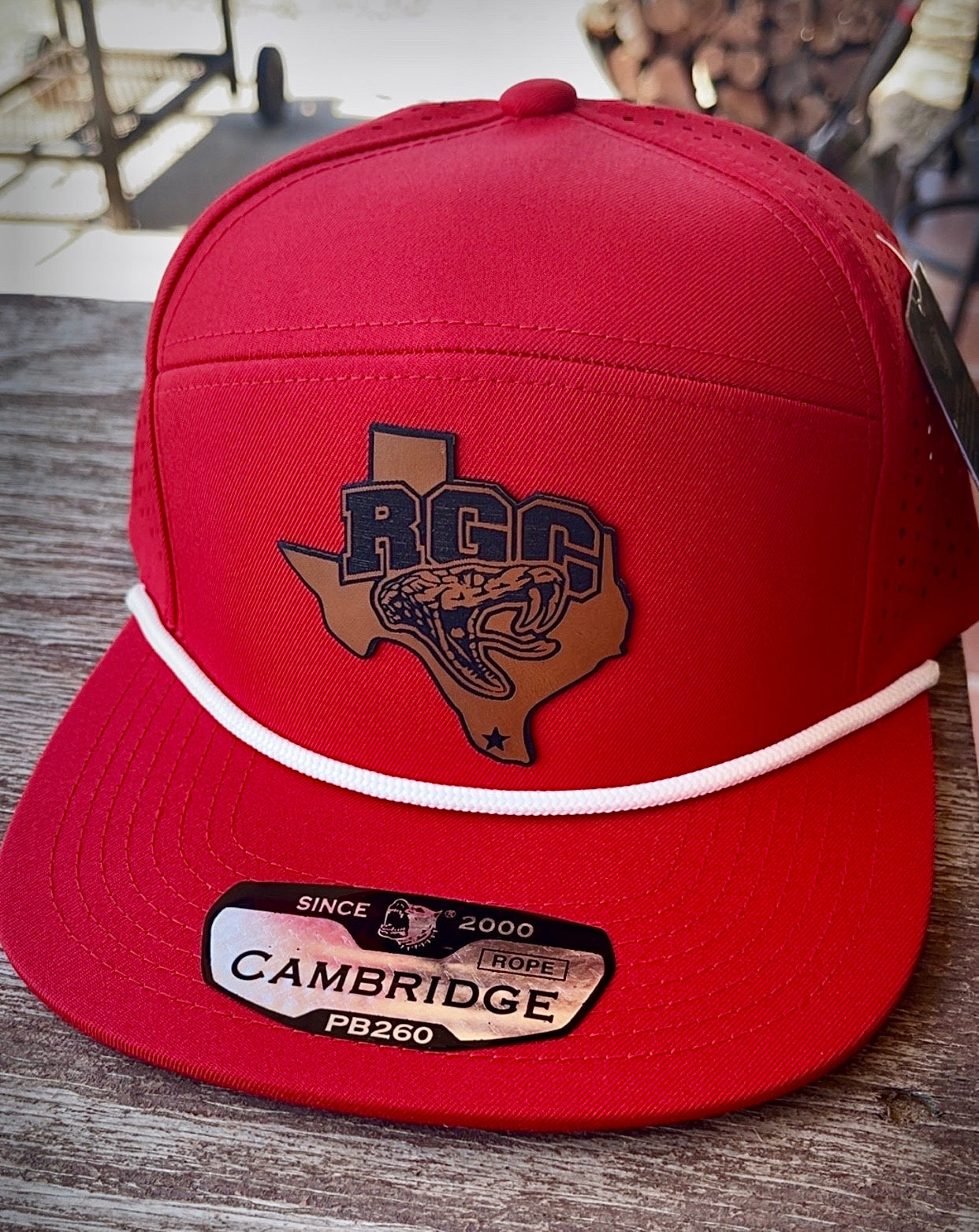 Red 6-panel with White Rope RGC